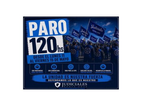 Judiciales inician un paro de 120 horas en toda la provincia